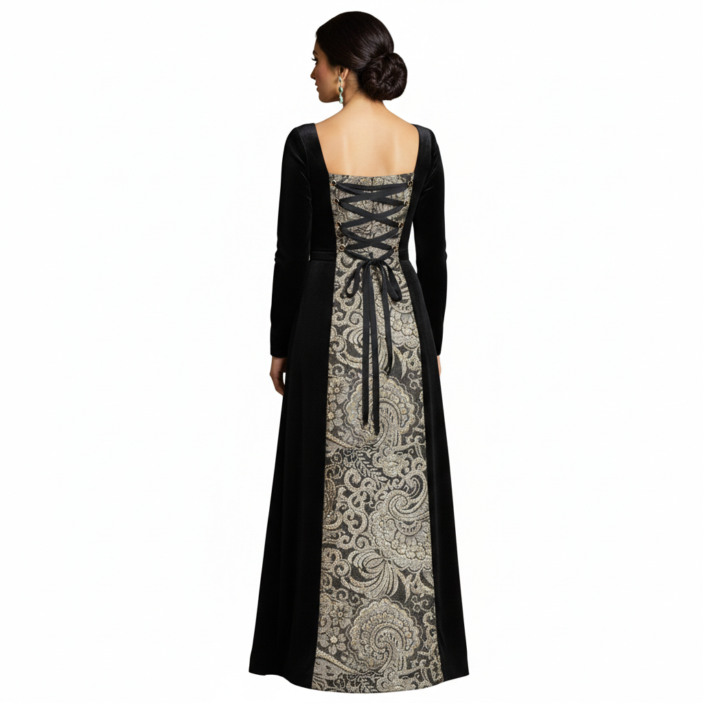 Vestido de terciopelo con encaje