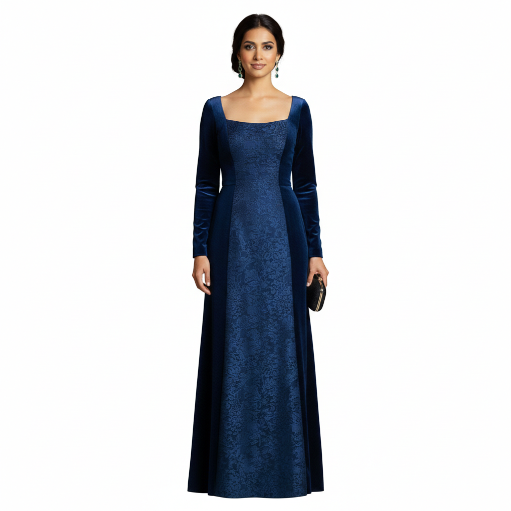 Vestido de terciopelo con encaje