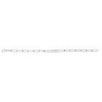 Sterling Silver Rhodium Plated Engravable ID Bar Paperclip Bracelet (2.10 mm)