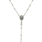 Fine Rosary Chain and Bead Necklace in 925 Sterling Silver