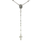Fine Rosary Chain and Bead Necklace in 925 Sterling Silver