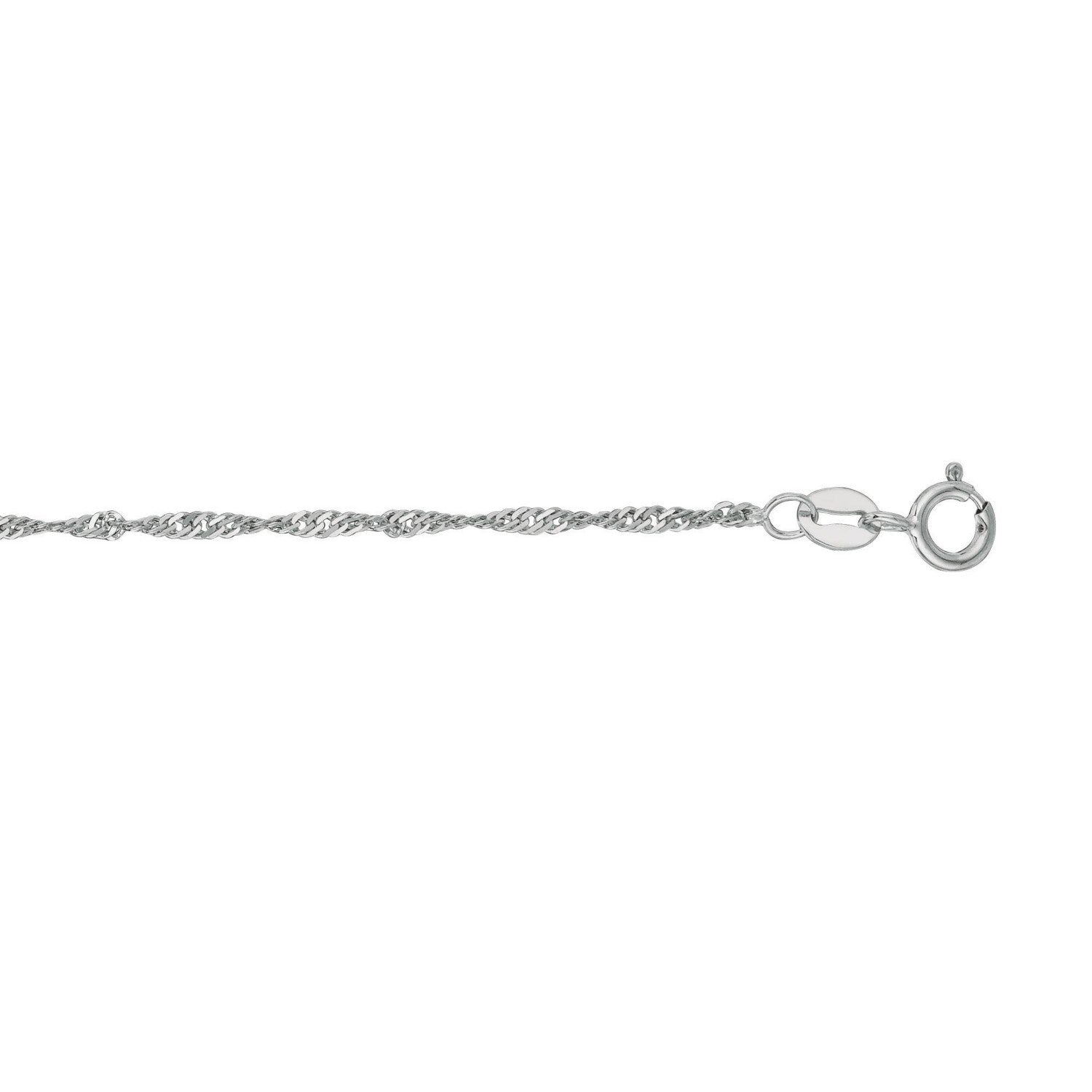 10k White Gold Singapore Bracelet (1.50 mm)