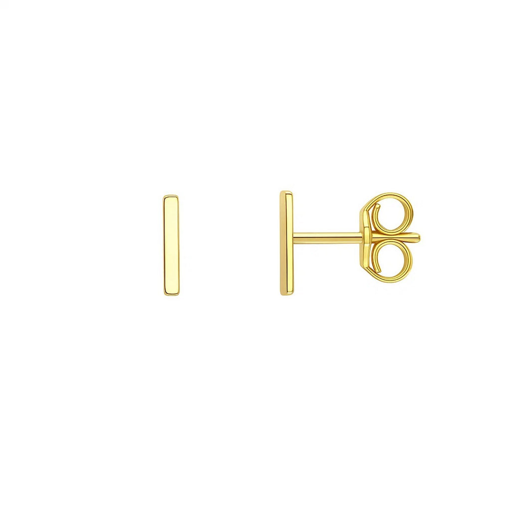 14K Yellow Gold Yours Truly Initial I Stud Earrings