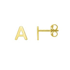14K Yellow Gold Yours Truly Initial A Stud Earrings