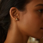 14K Yellow Gold Yours Truly Initial A Stud Earrings