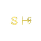 14K Yellow Gold Yours Truly Initial S Stud Earrings