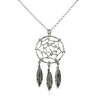 925 Sterling Silver 17 inch Dreamcatcher Pendant Necklace