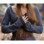 Vampire Diaries Rebekah Blue Wool Dress with Cincher